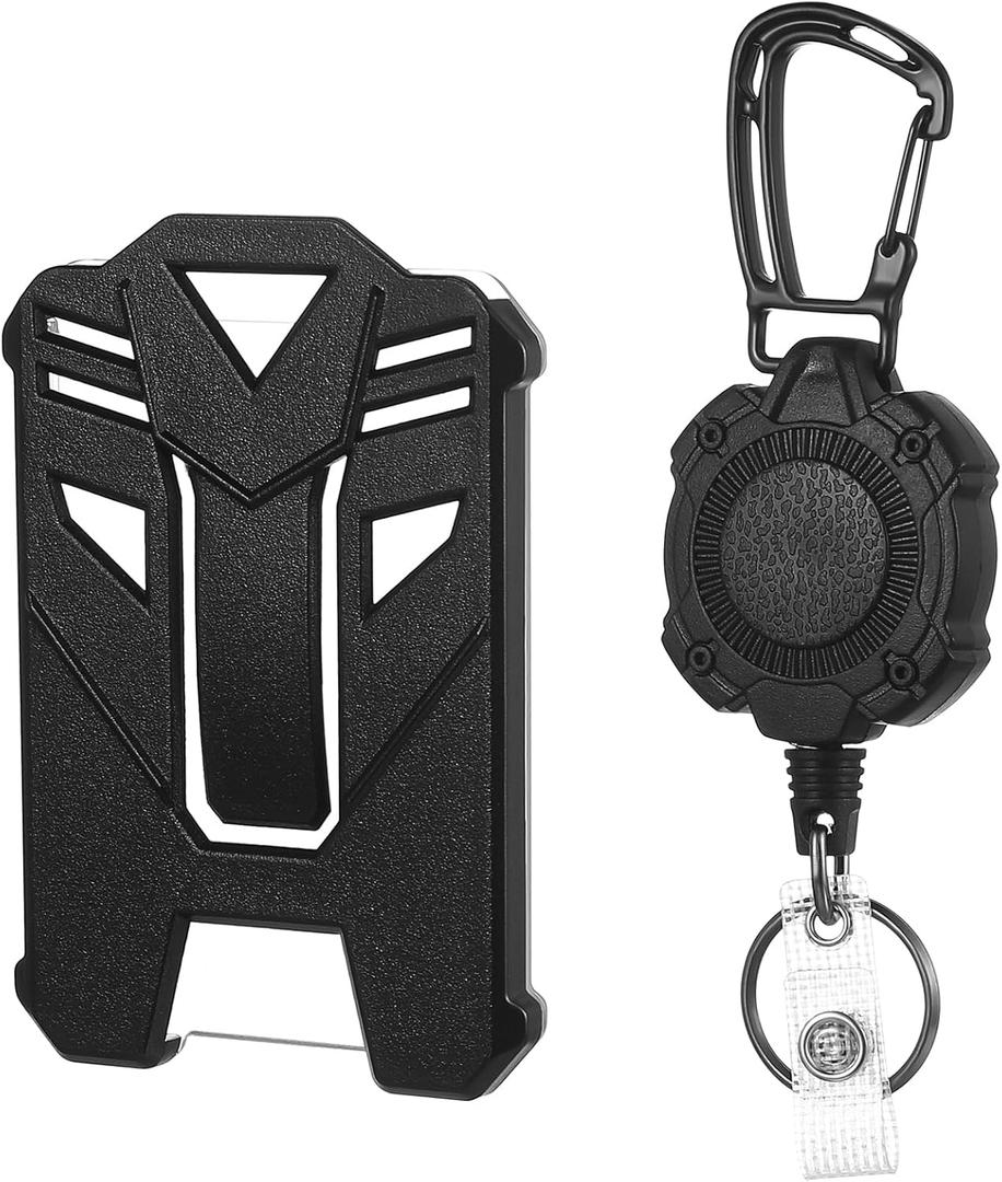 3 Pieces: Retractable Badge Reel, Heavy Duty Expandable Key Ring with Steel Cable, Retractable Lanyard with Business Badge Holder