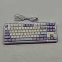 MechLands Ajazz AK870 87 Keys Gasket-Mounted Wireless Gaming Keyboard with Hot Swap Screen & Knob, BT5.0/ 2.4GHz/ USB-C Mechanical Keyboard, with 5-Layer Padding for Win/ Mac (Purple, Hyacinth Switch)