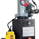 Single Acting Hydraulic Pump 8 Quart Hydraulic Power Units 12V DC Hydraulic Pump SAE #6 Connector for Dump Trailer Car Lifting