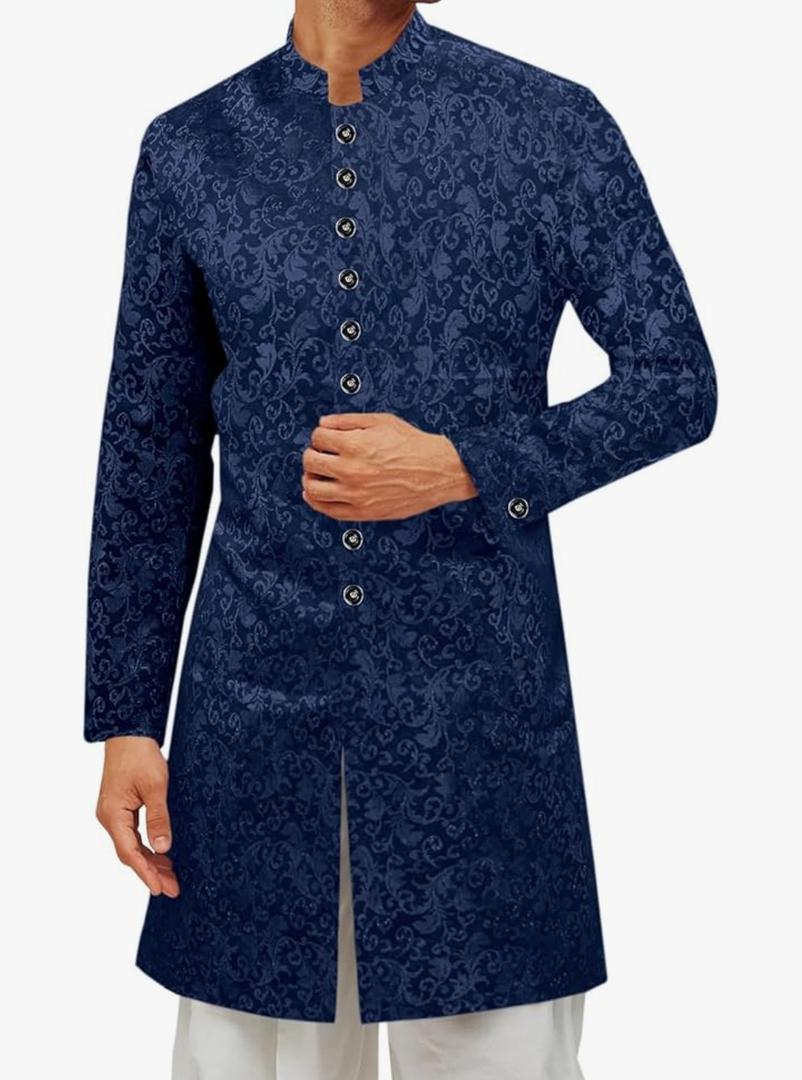 Runcati Mens Kurta Sherwani Coats Kaftan Indian Ethnic Royal Suits Mandarin Collar Wedding Festive Party Blazer