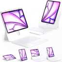 Keyboard Case for iPad Air 13-inch (M2 & M3, 2024 & 2025) and iPad Pro 12.9-inch (36 Gen) with Multi-Touch Trackpad, 360 Rotating Stand, Portrait & Raised Modes, Detachable Cover  White