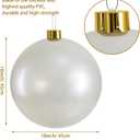 Inflatable Christmas Ornaments,18" 25" Christmas Oversized Ornament,Christmas Ball Decorations Indoor Outdoor, Use as Festive Yard Decoration (White, 18")