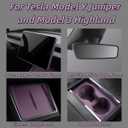 4PCS Silicone Center Console Accessories Kit for Tesla Center Console Mat Cup Holder Insert Screen Edge Protector Frame Mirror Frame Protectors (Plum Purple Model Y Juniper/3 Highland Universal)