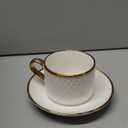 COXTOBRH Espresso Cups and Saucers Set of 6, 7 OZ Porcelain Cappuccino Cups with Saucers, Stackable Coffee Mugs for Demitasse, Latte, Cafe, Mocha, Tea, Wedding Thanksgiving Christmas Gift Present