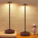 Portable Led Cordless Lamp Table Light 2 Pack, Rechargeable 6000mAh Battery Outdoor Table Lamp for Dinning Restaurant Patio Bedroom Camping, IP54 Waterproof, Dimmable