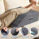 Elevation Pillows for Leg After Surgery, Memory Foam Adjustable Wedge Pillow for Injury or Rest, Ankle Pillow for Sleeping Blood Circulation Grey/Double Leg