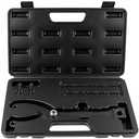 Jiimee 15pcs Pulley Holder Tool Kit, Universal Adjustable Spanner Wrench Set with Variable Pins, 1/2" Drive Ratchet Fan Clutch Removal Wrench Tool Kit for Camshaft Pulley