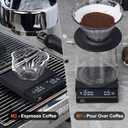 Mini Coffee Scale with Timer, 2kg/0.1g Precision Digital Espresso Scale with Waterproof Silicone Mat for Pour Over, Coffee Bean Weight, Kitchen (Black, ABS)