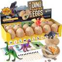 Dan&Darci Dig a Dozen Dino Egg Kit for Kids - Dinosaur Toys Easter Gift 3-12 Year Old - 12 Eggs & Surprise Dinosaurs - Basket Stuffers - Science STEM Activities - Boy Toy Party Gifts for Boys & Girls