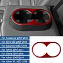 Car Cup Holder Sticker Cover Interior Trim Carbon Fiber Decal for Chevrolet Silverado/GMC Sierra 2007-2018 Avalanche 2007-2013 Suburban/Tahoe/Yukon/Yukon XL 2007-2014