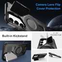 for Samsung Galaxy S24+ Plus Case, Compatible with Magsafe, Military Grade Phone Case with Kickstand, Built-in Camera Lens Protector Shockproof Magnetic Cover for Galaxy S24 Plus Case (Black)