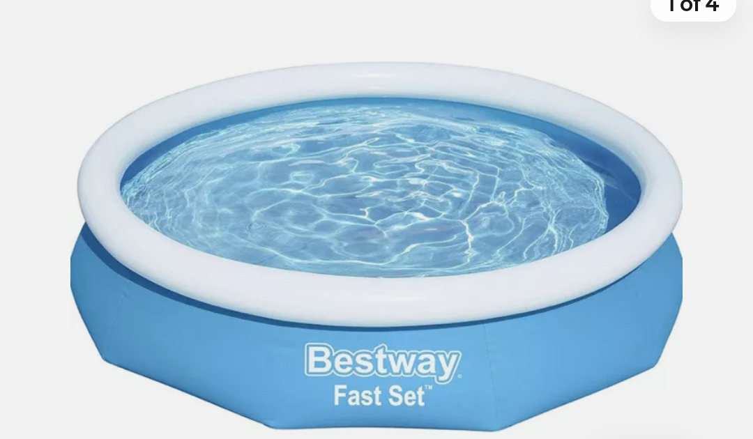 Bestway Fast Set Inflatable Pool (10’ x 26”) | Round Outdoor Backyard Pool for Kids & Families | Fill & Rise Setup, Durable 3-Layer Tritech® Liner | Holds 845 Gallons