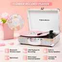 Vinyl Record Player with Bluetooth, Portable Suitcase Record Players, 3 Speed Turntable Vinyl Player with USB/TF Recording, EQ Modes, Built-in Speakers, AUX/RCA/Headphone Jack