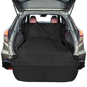 F-color SUV Cargo Liner for Dogs, Heavy Duty Water Resistant Pet Cargo Cover Dog Seat Cover Mat for Mid-Size SUVs Sedans Vans with Bumper Flap Protector, Non-Slip, Standard Size Universal Fit, Black
