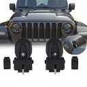 Hood Latches for 2025 2024 2023 2022 2021 2020 2019 2018 Jeep Wrangler JL Jeep Gladiator JT Anti-Theft Hood Lock Catch Latches Accessories 2Door 4Door 2pcs (ABS)