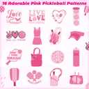 2 x Pink Pickleball Roll Stickers - 1000Pcs Aesthetic Pickleball Paddle Waterproof Vinyl Stcikers for Kids Women, Sports Ball Aesthetic Decals for Water Bottles Laptop Laptop Party Gifts Events
