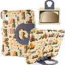 Samsung Galaxy Tab A7 Lite Kids Case - FunnyWin EVA Excavator Kid-Proof Case with Stand, Handle & Shockproof Protection (Yellow)