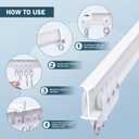 MaKefeile Ceiling Curtains Track System, Flexible & Bendable Curtain Tracks for Ceiling Mount, Heavy Duty Aluminum Sliding Room Divider Track Rail with Hooks for Living Room, RV, Office, White, 9ft