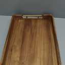 Acacia Wood Serving Tray with Handles, 17x13 Inch Ottoman Tray for Coffee Table,Candle Display,Breakfast in Bed, Large Wooden Decorative Tray with Non-Slip Pads, for Kitchen, Dining, Home Decor