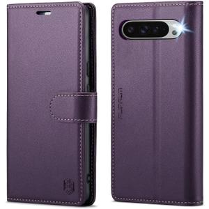 for Google Pixel 9 Pro XL 5G 6.8" Wallet Case with RFID Blocking Credit Card Holder, PU Leather Folio Flip Kickstand Protective Shockproof Cover Women Men for Pixel 9 Pro XL Phone case (Purple)