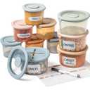 Moonkie Silicone Baby Food Containers | 8oz/4 oz Baby Food Storage Jars with Airtight Lids and A Snack Cup Lid | Freezer,Microwave and Dishwasher Safe, Reusable Baby Food Jars for Infant & Toddler