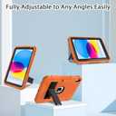 BMOUO Case for iPad (A16) 11th Generation 11 Inch 2025/iPad 10th Generation 10.9" 2022 - with Kickstand & Pencil Holder, Heavy Duty Shockproof Protective iPad 11th 10th Generation Case, Orange