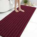 Arotive Luxury Bathroom Rugs 70x24, Extra Soft Thick Absorbent Shaggy Chenille Bath Rugs, Non-Slip Machine Wash Dry, Bath Mats for Bathroom Floor, Tub and Shower, Home Decor Accessories, Burgundy
