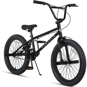 Freestyle BMX Bike, 18 20 Inch Kids Bicycle for 5-13 Years Old Kids and Beginner Level Rider, Multiple Colors (Black)