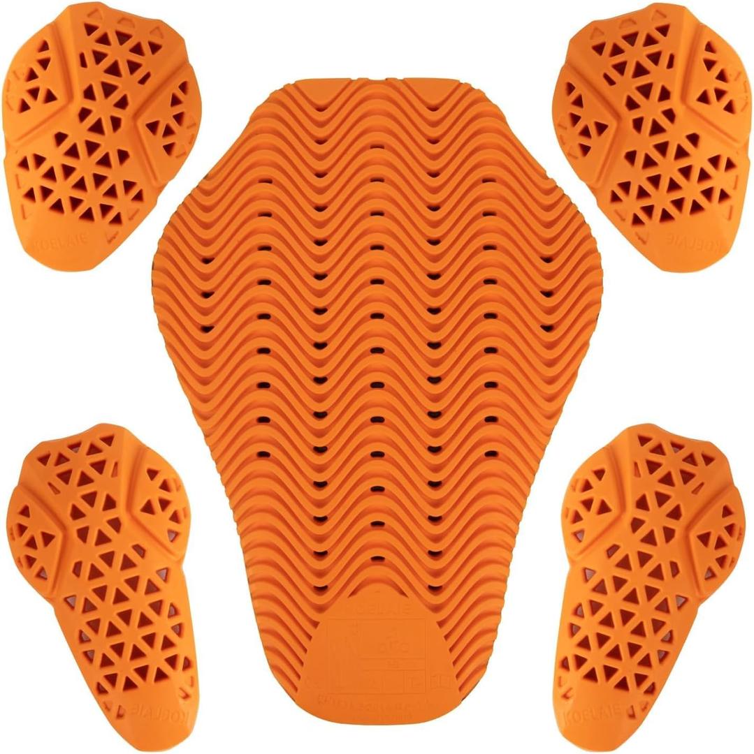 PSLER Full CE Level 2 Certified Motorcycle Armor Back Pad Elbow and Shoulder Protection Pads Set,Motorcycle Armor Back Protector Inserts for Motorcycle Jackets,5PCS