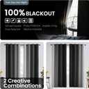 SimpleHome Ombre 100% Blackout Curtains for Bedroom, Full Light Blocking Black and Greyish White Curtains, Thermal Insulated Grommet Window Drapes for Living Room,2 Panels, 52x72 inches Length