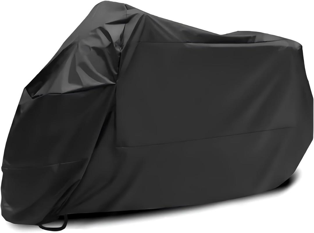 Motorcycle Cover, Waterproof Sun Outdoor Motorbike Full Cover with Storage Bag, All Season Motorcycles Vehicle Cover, Universal Motorcycle Accessories for Protect Against Dust, Debris, Rain 2XL ( 96.5 inches in length, 41 inches in width, and 50 inches in height)
