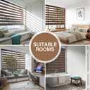 AOSKY Cordless Zebra Blinds for Windows Pull Down Roller Window Shades Dual Layer Light Filtering Privacy for Day and Night, Free-Stop Door Shades for Home Easy to Install Brown 25" W X 72" H