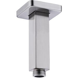 Square Shower Arm, BSTIIU 4 Inch Ceiling Mounted Shower Extension Arm with Flange, Male NPT 1/2 Inch, Brushed Nickel