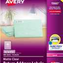 Avery Printable Return Address Labels with Sure Feed, 0.5" x 1.75", Matte Clear, 800 Blank Mailing Labels (15667)