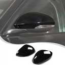Car Rearview Mirror Cap Decoration Cover Compatible with Alfa Romeo Giulia 2017 2018 2019 2020 2021 2022 (Glossy Black)