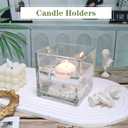 1 Pack Square Glass Vase 4" x 4" x 4", Clear Flower Vase for Centerpieces, Candle Holder for Wedding Party Events, Home Dcor