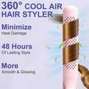 2 in 1 Hair Straightener and Curler, 360 Cool Airflow Styler Curling Iron Flat Iron, 1.25 Inch Curling Wand for Long Short Hair, 5 Adjust Temps, Dual Voltage for Travel, Birthday Gifts for Women