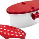 Versatile Microwave Pasta Boat, Sturdy Food Grade Heat Resistant PP Material, Pasta Cooker Vegetable Steamer Boat Strainer, Massive Capacity Up To 5 Pounds