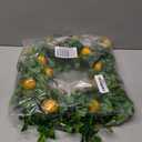 Mr. Bom 15 Inch Artificial Lemon Wreath with Boxwood for Front Door, Spring Summer Holiday Decoration, Indoor Outdoor Use