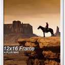 A PLUS MAX 12x16 Picture Frame White Light Weight Wall Mount | 12 x 16 Inch White Wood-grain Engineered Wood Material Frame for 12by16 Rectangular Photo Poster - 1 Pack/White/12x16