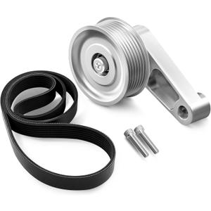 Bevinsee K24 Swap EP3 Idler Pulley Kit Adjustable Compatible with Honda Integra Acura Civic Compatible with K Series K24 Engines Silver