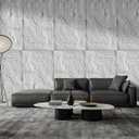 4Pcs Faux Stone Wall Panel 43.3''x23.6'',Lava Stone Design, White | PU Stone Wall Panel for Interior Wall Decor, Bedroom, Living Room, Office