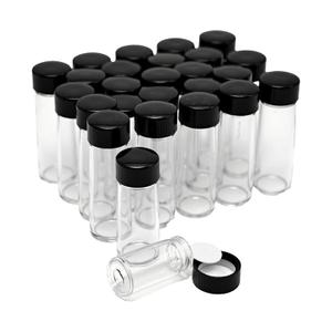 100Pcs 1 Dram Glass Sample Bottles with Screw Caps - Liquids (5ml, Clear)