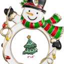 West style 2025 Christmas Tree Ornaments - Made of Zinc Alloy Glitter Powder Pendant 2x2 Inch Picture Frame Ornament for Pet and Baby Holiday Keepsake Gift (2025, Snowman)