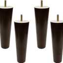 Geesatis 4 Pack 18 cm / 7 inch Wood Furniture Legs Replacement Mid-Century Couch Sofa Decorative Heavy Duty Cabinet Kitchen Legs, with M8 Hanger Bolt and Mounting Screws