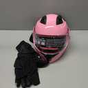 Adult Modular Motorcycle Helmets, DOT Approved Flip up Dual Visor Full Face Helmet for Men Women Moto ATV UTV Snowmobile ADV Four Wheeler Street Bike with Gloves & Mask (Pink, XL)