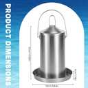 Automatic Chicken Waterer with Handle Heavy Duty Stainless Steel Gravity-Fed Chicken Water Dispenser Hanging Poultry Drinker Feeder for Ducks Chickens Geese Turkeys Parrots Pigeons Quails
