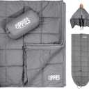 3M Thinsulate Insulation Puffy Camping Blanket for Cold Weather, Queen Size Warm Camping Quilt with Zipper, Waterproof Outdoor Sleeping Bag for Hammock, Cozy & Versatile Gift for Men and Women (Gray)