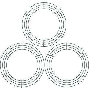 BBTO 3 Pieces Wire Wreath Frame Christmas Metal Round Wreath Form Holiday Wire Ring for Floral Arrangements Craft DIY (Green, 10 Inch)