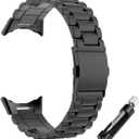 Stainless Steel Bands Compatible with Google Pixel Watch 4/3 45mm 41mm Watch 2 Watch1 Replacement Wristband Men (Black)